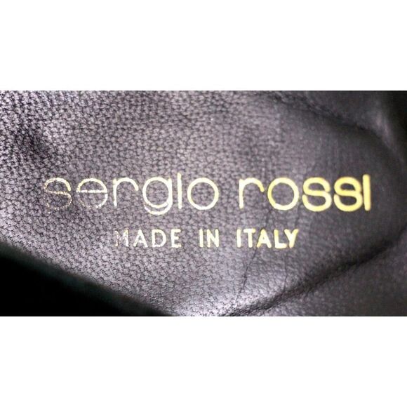 Sergio Rossi BLACK REAL LEATHER SUEDE HIGH HEEL POINTED CLASSIC PUMP SHOES Sz 37 - Picture 6 of 11